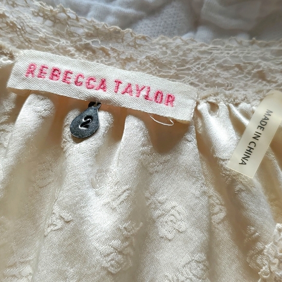 Rebecca Taylor Silk Peasant Peplum Top - Picture 4 of 7